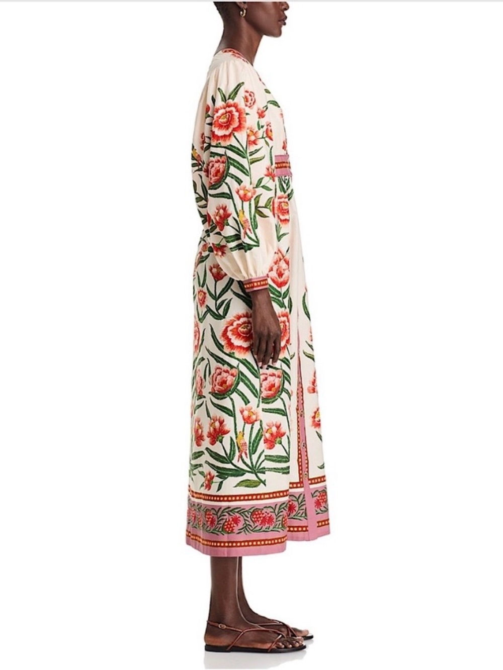 FARM Rio Ainika Floral Print Maxi Dress, Cream/Red NWT - Picture 3 of 14